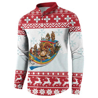 Malta Christmas Button Sweatshirt Presepju Nativity Scene on Luzzu Boat - Wonder Print Shop