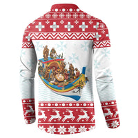 Malta Christmas Button Sweatshirt Presepju Nativity Scene on Luzzu Boat - Wonder Print Shop