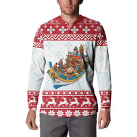 Malta Christmas Button Sweatshirt Presepju Nativity Scene on Luzzu Boat - Wonder Print Shop