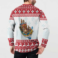 Malta Christmas Button Sweatshirt Presepju Nativity Scene on Luzzu Boat - Wonder Print Shop