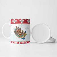Malta Christmas Ceramic Mug Presepju Nativity Scene on Luzzu Boat - Wonder Print Shop