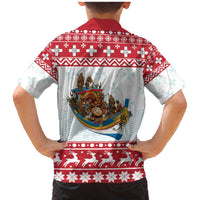 Malta Christmas Family Matching Mermaid Dress and Hawaiian Shirt Presepju Nativity Scene on Luzzu Boat - Wonder Print Shop