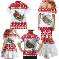 Malta Christmas Family Matching Mermaid Dress and Hawaiian Shirt Presepju Nativity Scene on Luzzu Boat - Wonder Print Shop