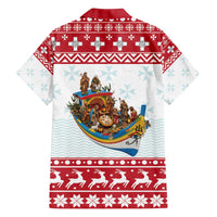 Malta Christmas Family Matching Off The Shoulder Long Sleeve Dress and Hawaiian Shirt Presepju Nativity Scene on Luzzu Boat - Wonder Print Shop