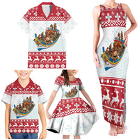Malta Christmas Family Matching Tank Maxi Dress and Hawaiian Shirt Presepju Nativity Scene on Luzzu Boat - Wonder Print Shop