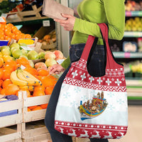 Malta Christmas Grocery Bag Presepju Nativity Scene on Luzzu Boat - Wonder Print Shop