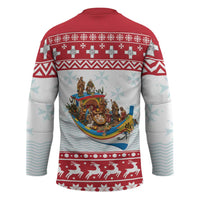 Malta Christmas Hockey Jersey Presepju Nativity Scene on Luzzu Boat - Wonder Print Shop