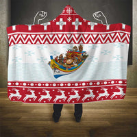 Malta Christmas Hooded Blanket Presepju Nativity Scene on Luzzu Boat - Wonder Print Shop