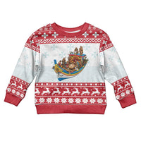 Malta Christmas Kid Ugly Christmas Sweater Presepju Nativity Scene on Luzzu Boat - Wonder Print Shop