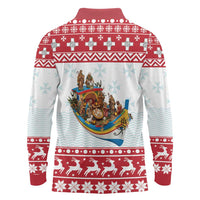 Malta Christmas Long Sleeve Polo Shirt Presepju Nativity Scene on Luzzu Boat - Wonder Print Shop