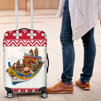 Malta Christmas Luggage Cover Presepju Nativity Scene on Luzzu Boat - Wonder Print Shop