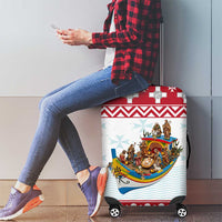 Malta Christmas Luggage Cover Presepju Nativity Scene on Luzzu Boat - Wonder Print Shop