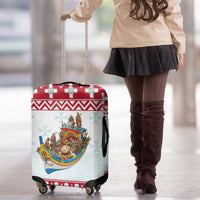 Malta Christmas Luggage Cover Presepju Nativity Scene on Luzzu Boat - Wonder Print Shop