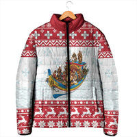 Malta Christmas Padded Jacket Presepju Nativity Scene on Luzzu Boat - Wonder Print Shop