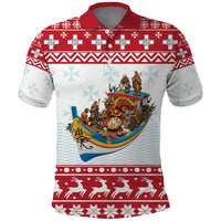 Malta Christmas Polo Shirt Presepju Nativity Scene on Luzzu Boat - Wonder Print Shop