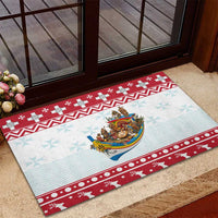 Malta Christmas Rubber Doormat Presepju Nativity Scene on Luzzu Boat - Wonder Print Shop