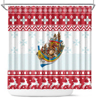 Malta Christmas Shower Curtain Presepju Nativity Scene on Luzzu Boat - Wonder Print Shop