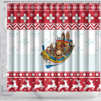 Malta Christmas Shower Curtain Presepju Nativity Scene on Luzzu Boat - Wonder Print Shop