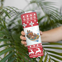 Malta Christmas Skinny Tumbler Presepju Nativity Scene on Luzzu Boat - Wonder Print Shop
