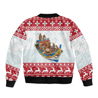 Malta Christmas Sleeve Zip Bomber Jacket Presepju Nativity Scene on Luzzu Boat - Wonder Print Shop