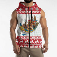 Malta Christmas Sleeveless Zip Hoodie Presepju Nativity Scene on Luzzu Boat - Wonder Print Shop