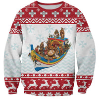Malta Christmas Sweatshirt Presepju Nativity Scene on Luzzu Boat - Wonder Print Shop