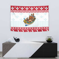 Malta Christmas Tapestry Presepju Nativity Scene on Luzzu Boat - Wonder Print Shop