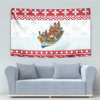 Malta Christmas Tapestry Presepju Nativity Scene on Luzzu Boat - Wonder Print Shop
