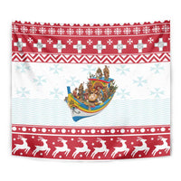 Malta Christmas Tapestry Presepju Nativity Scene on Luzzu Boat - Wonder Print Shop