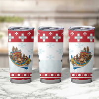 Malta Christmas Tumbler Cup Presepju Nativity Scene on Luzzu Boat - Wonder Print Shop