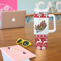 Malta Christmas Tumbler With Handle Presepju Nativity Scene on Luzzu Boat - Wonder Print Shop
