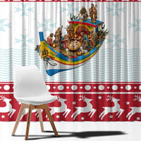 Malta Christmas Window Curtain Presepju Nativity Scene on Luzzu Boat - Wonder Print Shop