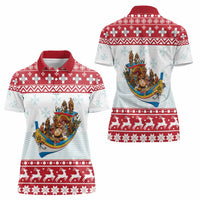 Malta Christmas Women Polo Shirt Presepju Nativity Scene on Luzzu Boat - Wonder Print Shop
