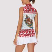 Malta Christmas Women Sleeveless Polo Shirt Presepju Nativity Scene on Luzzu Boat - Wonder Print Shop