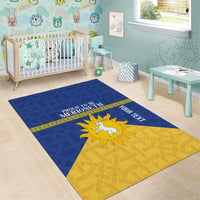 Personalized Merionethshire Wales Area Rug Celtic Sun and Goat Design - Wonder Print Shop