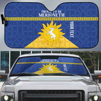 Personalized Merionethshire Wales Auto Sun Shade Celtic Sun and Goat Design - Wonder Print Shop