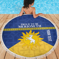 Personalized Merionethshire Wales Beach Blanket Celtic Sun and Goat Design - Wonder Print Shop