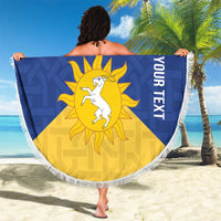 Personalized Merionethshire Wales Beach Blanket Celtic Sun and Goat Design - Wonder Print Shop