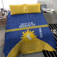 Personalized Merionethshire Wales Bedding Set Celtic Sun and Goat Design - Wonder Print Shop