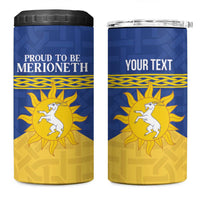 Personalized Merionethshire Wales 4 in 1 Can Cooler Tumbler Celtic Sun and Goat Design - Wonder Print Shop