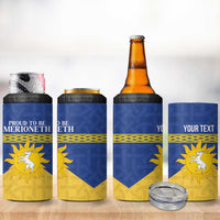 Personalized Merionethshire Wales 4 in 1 Can Cooler Tumbler Celtic Sun and Goat Design - Wonder Print Shop