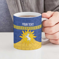 Personalized Merionethshire Wales Ceramic Mug Celtic Sun and Goat Design - Wonder Print Shop