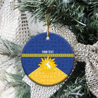 Personalized Merionethshire Wales Ceramic Ornament Celtic Sun and Goat Design - Wonder Print Shop