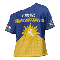 Personalized Merionethshire Wales Cross Shoulder Shirt Celtic Sun and Goat Design - Wonder Print Shop