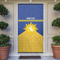 Personalized Merionethshire Wales Door Cover Celtic Sun and Goat Design - Wonder Print Shop