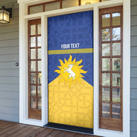 Personalized Merionethshire Wales Door Cover Celtic Sun and Goat Design - Wonder Print Shop