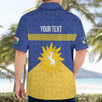 Personalized Merionethshire Wales Hawaiian Shirt Celtic Sun and Goat Design - Wonder Print Shop