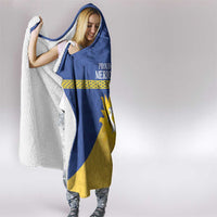 Personalized Merionethshire Wales Hooded Blanket Celtic Sun and Goat Design - Wonder Print Shop