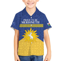 Personalized Merionethshire Wales Kid Hawaiian Shirt Celtic Sun and Goat Design - Wonder Print Shop
