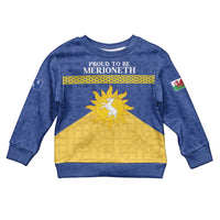 Personalized Merionethshire Wales Kid Ugly Christmas Sweater Celtic Sun and Goat Design - Wonder Print Shop